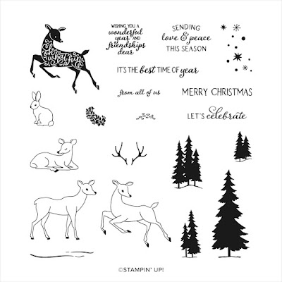 Peaceful deer Stampin up clean and simple Christmas card