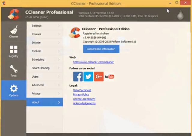 CCleaner pro v5.49 serial key license free