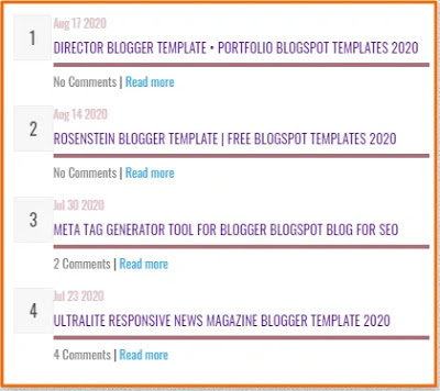 Best Cool Recent Post Widget for Blogger