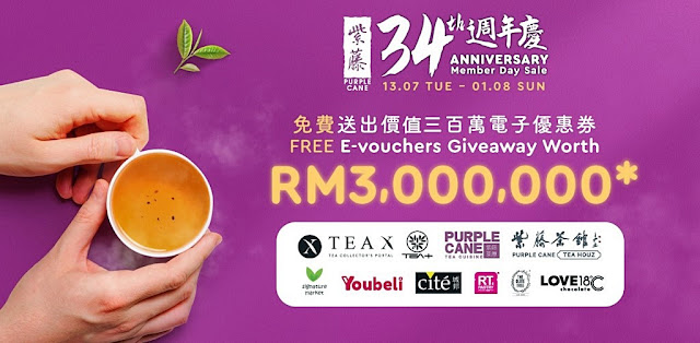 PURPLE CANE 34TH ANNIVERSARY Member Day Sale Is Here With Up To 63% OFF Tea Leaves, Teawares & More