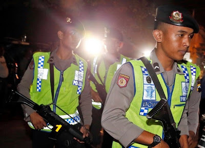 Indonesian police officers