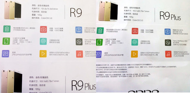 Spesifikasi dan Harga Oppo R9 dan Oppo R9 Plus Terungkap!