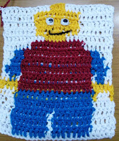 Sweet Nothings crochet free crochet pattern blog, photo of the centre of the Lego 'Man' motif