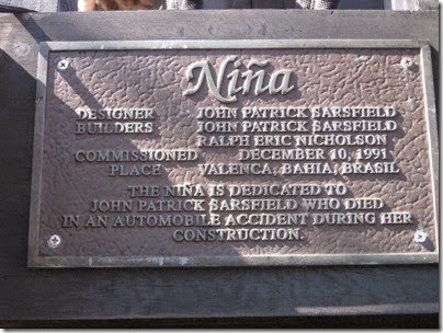 IMG_0848 Dedication Plaque aboard Nina Replica in Portland, Oregon on May 30, 2008