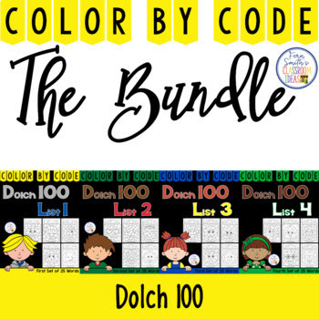  Color By Code Dolch 100 Discounted Bundle