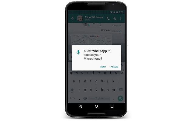 whatsapp asks permission to access microphone