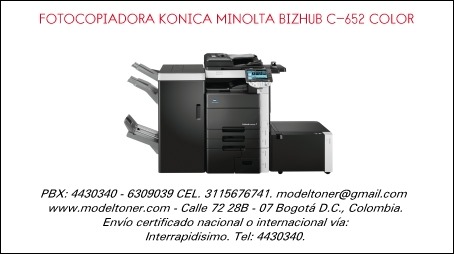 FOTOCOPIADORA KONICA MINOLTA BIZHUB C-652 COLOR