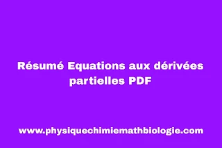 Résumé Equations aux dérivées partielles PDF