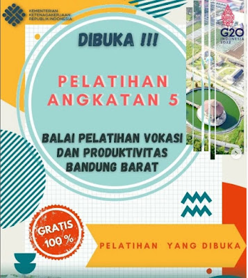 Daftar Pelatihan Gratis PBK BLK Bandung Barat Batch V Tahun 2022