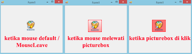 Menggunakan Event MouseDown, MouseEnter, MouseLeave, MouseUp