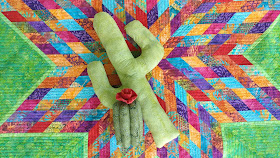 Colorful Southwest cactus pillows made with Island Batik fabrics