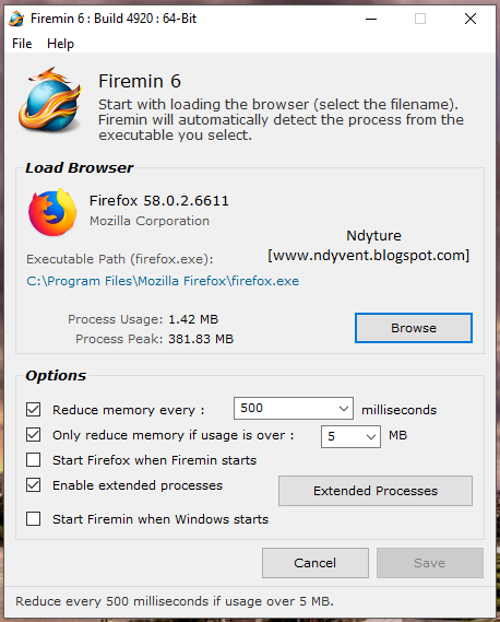 Firemin, Firefox, RAM, Mengurangi Beban RAM, Reduce RAM Firefox, Reduce RAM, Browsing