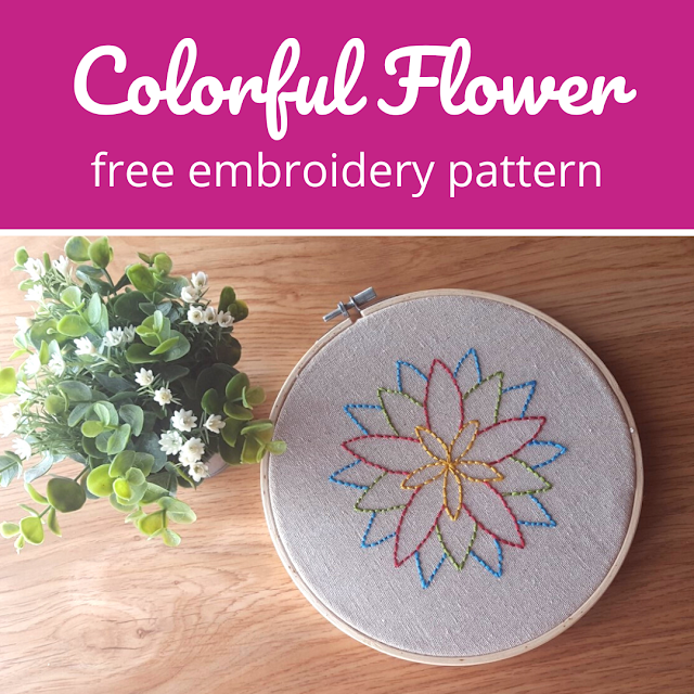 Colorful Flower - free embroidery pattern