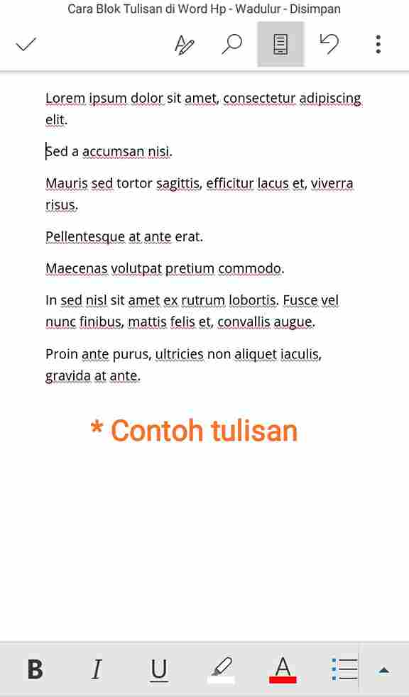 Cara Blok Tulisan di Microsoft Word Hp Android - Langkah #4