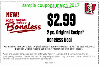 free Kfc coupons march 2017