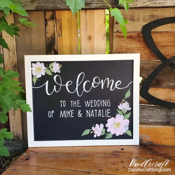 How to Make Chalkboard Wedding Sign!   We are full swing into wedding season, so here's a tutorial for making a chalkboard wedding sign for the big day.   My husband (Mike) and I got married 23 years ago on June 22nd. I got married in the pre-pinterest days, so there was only my imagination for decor.    I made this chalkboard wedding sign for the perfect garden wedding. It would be awesome for a baby or wedding shower, party, celebration or any event!   Let's get started making a wedding sign!