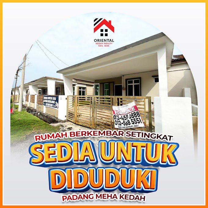  𝐏𝐫𝐨𝐦𝐨𝐬𝐢 𝐛𝐞𝐬𝐚𝐫-𝐛𝐞𝐬𝐚𝐫𝐚𝐧‼ Miliki Rumah Berkembar 1 Tingkat di Padang Meha, Kedah.Peluang terbaik untuk anda yang masih mencari rumah idaman, dimana anda berpeluang untuk memiliki rumah 𝐓𝐚𝐧𝐩𝐚 𝐒𝐞𝐛𝐚𝐫𝐚𝐧𝐠 𝐃𝐞𝐩𝐨𝐬𝐢𝐭.