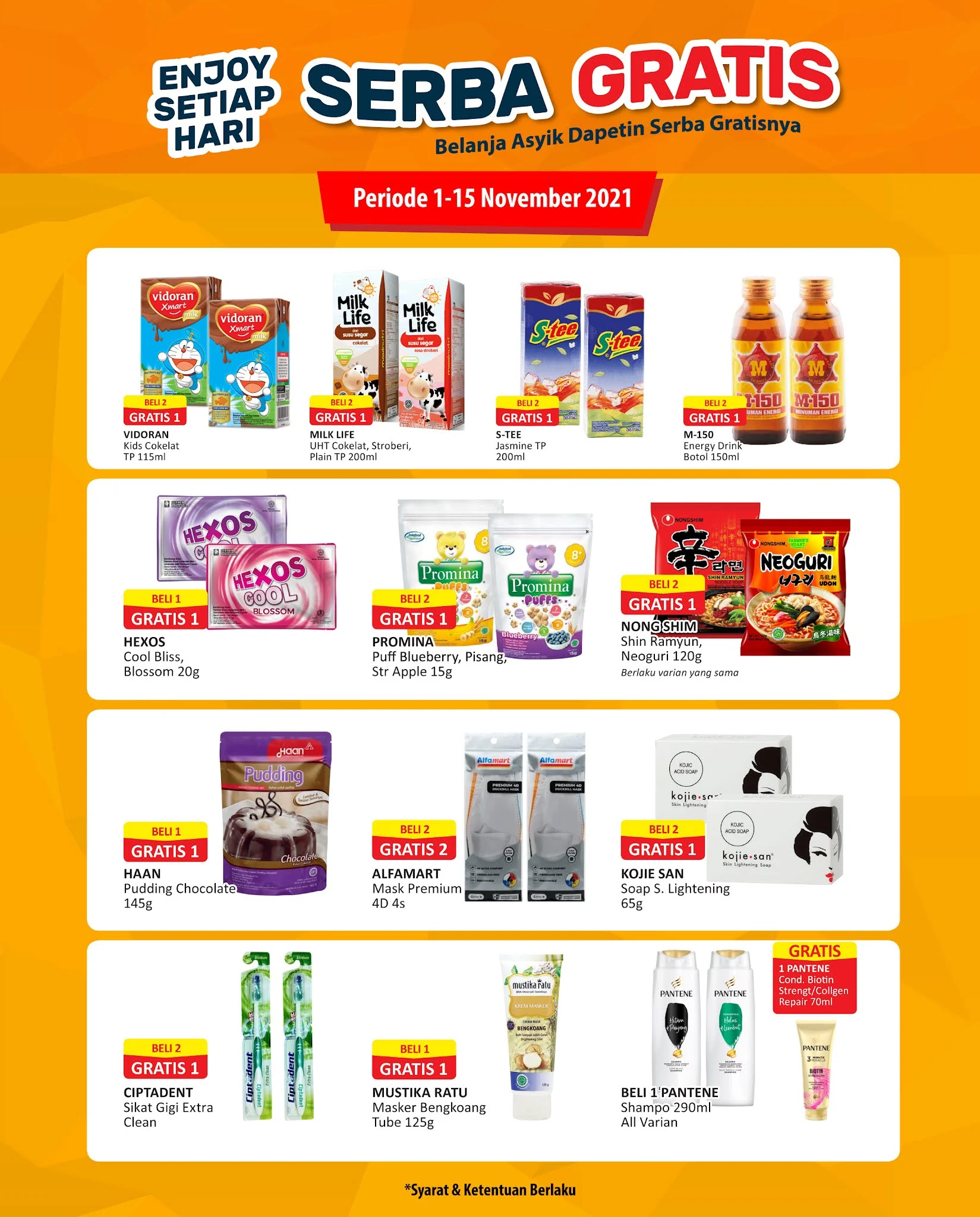 Katalog Promo Alfamart Serba Gratis 1-15 November 2021 Terbaru Dua Mingguan