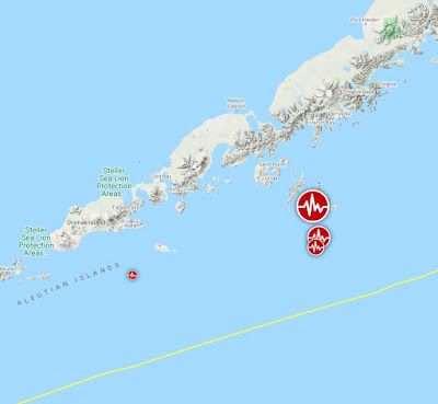 Epicentro sismo 7,5 grados en Alaska, 19 de Octubre 2020