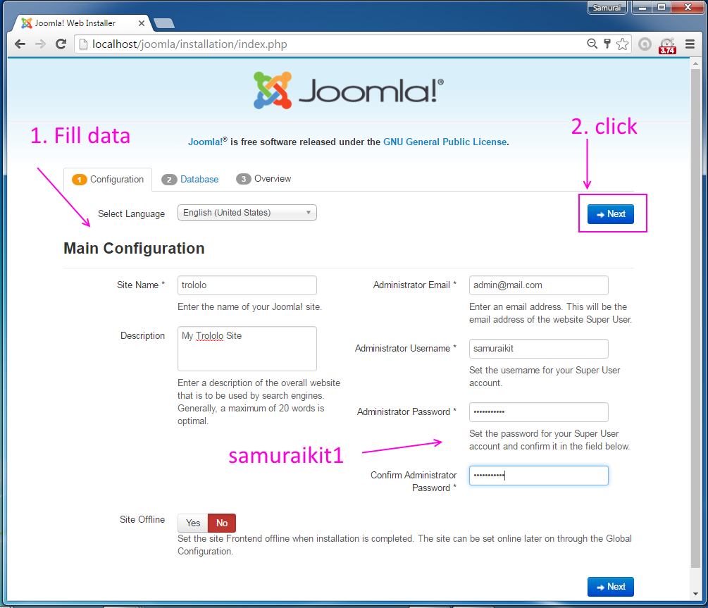 Codingtrabla: Install Joomla 3.5.1 on windows (php7)