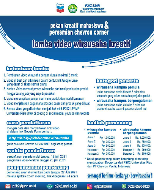 Lomba Video Wirausaha Mahasiswa Unri