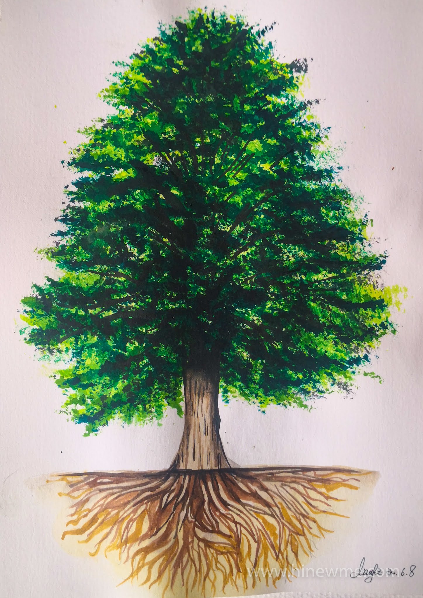 Two painting methods of pine trees. How to draw a tree? come to see my class