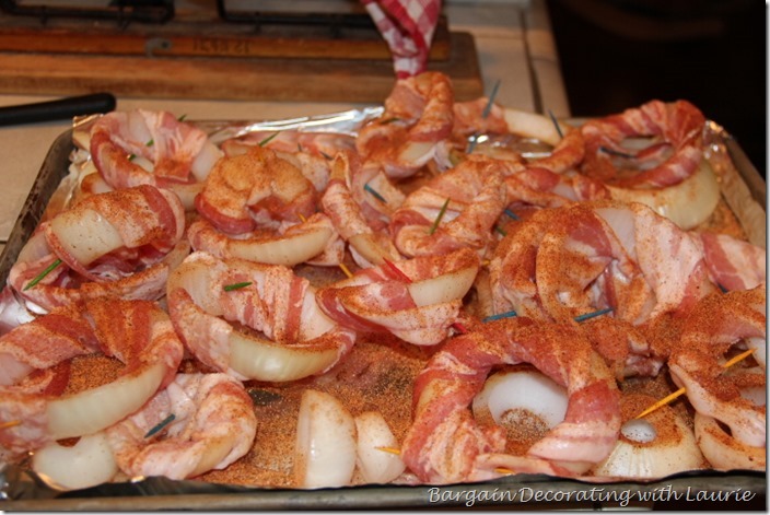 Grilled Bacon Onions Before