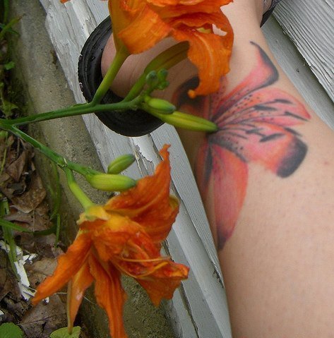sexy ankle dragon lily tattoo design