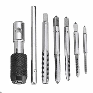 6pcs M3-M8 Tap Drill Set T Handle Ratchet Tap Wrench Machinist Tool With Screw Tap Hand hown - store