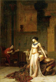 Cleopatra confronts Julius Caesar in this 1866 painting.