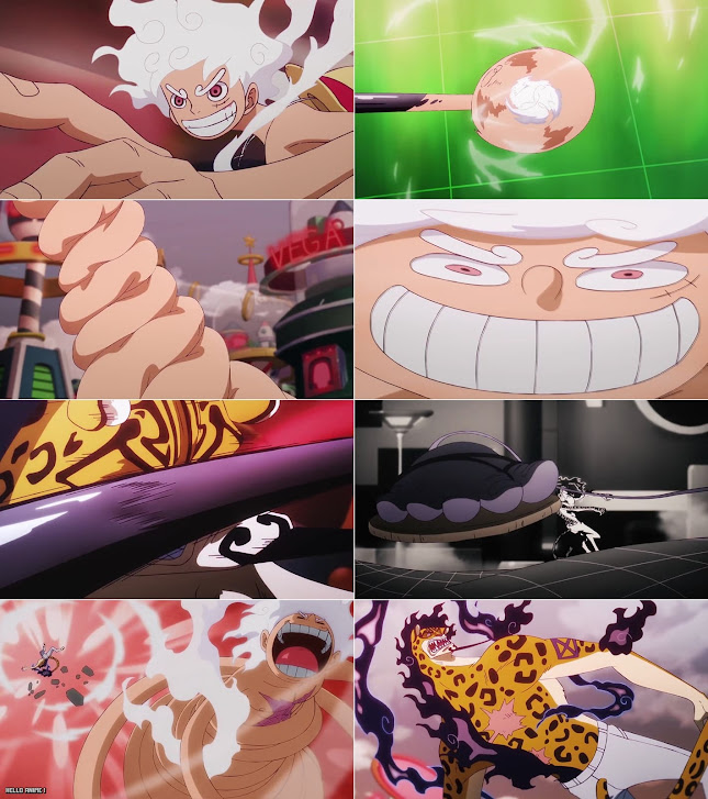 ワンピース アニメ エッグヘッド編 1101話 ルフィ ギア5 ゴムゴムの白い鞭 ドーンウィップ ONE PIECE Episode 1101 Luffy gear 5