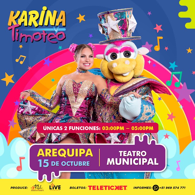 Karina y Timoteo en AREQUIPA - 15 de OCTUBRE: Estos son los Precios de Entradas y Zonas