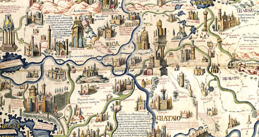 a zommed detail of Fra Mauro's 1450 World Map