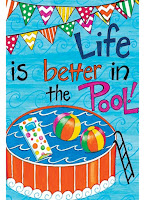 life is better in the pool, decorative yard flag