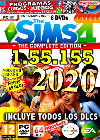 THE SIMS 4 2020 - 1.55.155 MAS 55 DLCS  - 6 DVDS