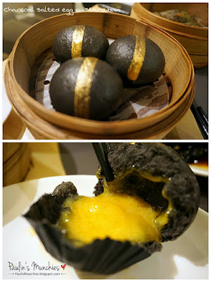 Charcoal salted egg yolk custard bun - Treasures Yi Dian Xin by Imperial Treasure at Raffles City Shopping Center - Paulin's Munchies