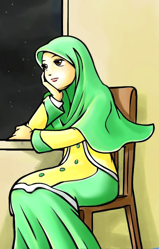  Kartun Gambar Muslimah Cantik Selamber Jer