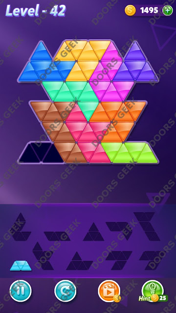 Block! Triangle Puzzle Master Level 42 Solution, Cheats, Walkthrough for Android, iPhone, iPad and iPod