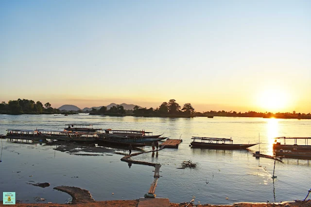 Atardecer en las 4.000 islas de Laos