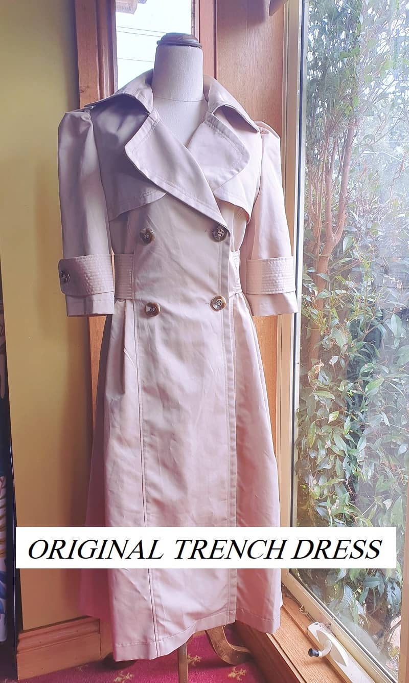 Upcycling Old Trench Dress, refashion piece