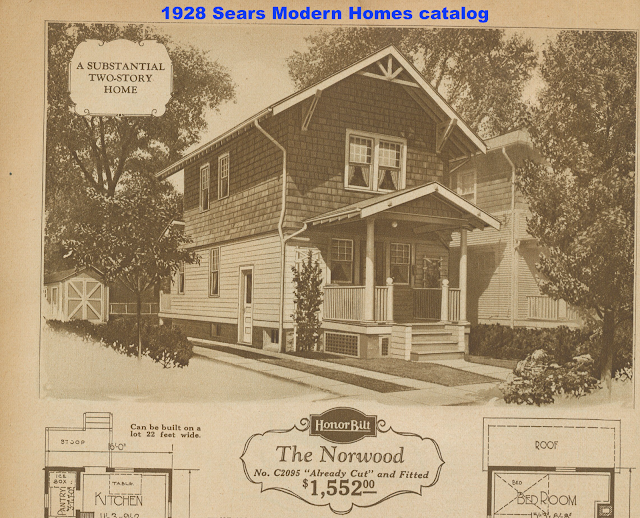 sepia toned catalog image of Sears Norwood model from 1928