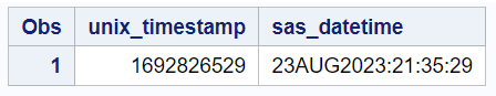 Convert Unix Datetime to SAS Datetime Format