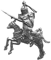 Badge Knight on horseback Tin-lead alloy.