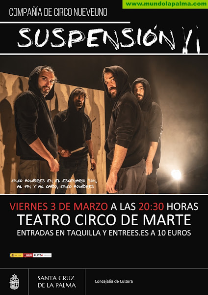El circo contemporáneo de la compañía Nueveuno llega a Santa Cruz de La Palma con el espectáculo "Suspensión"