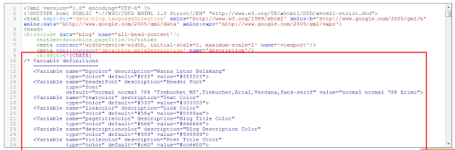 Membuat Custom Varible Definitions agar Template Blog Mudah Disesuaikan