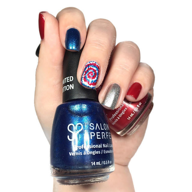 Fourth of July Tie Dye Nail Art