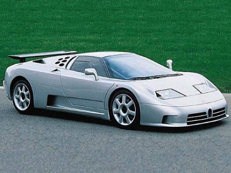 Italian car manufacturer's product named Michael Schumacher Bugatti EB 110