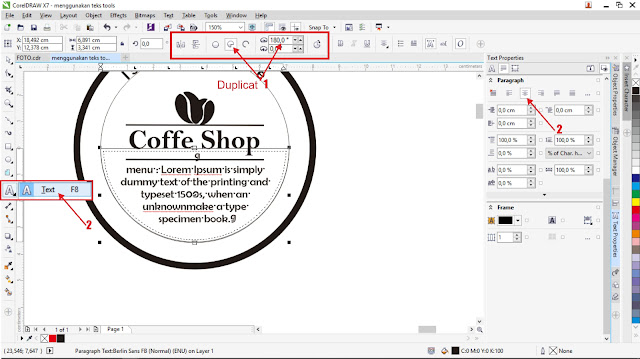 CARA MENGGUNAKAN TEXT TOOL DI COREL DRAW X7