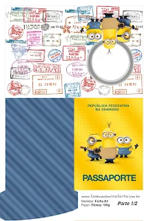 Minions Movie Free Printable Passaport Invitation.