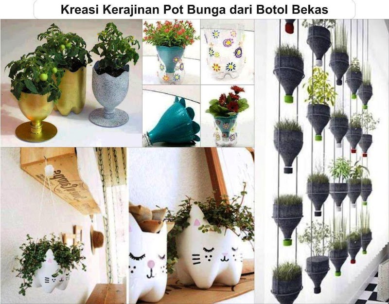 Koleksi Kekinian Gambar Pot Bunga Dari Botol Bekas